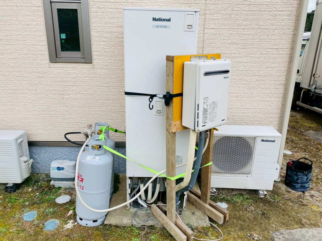 仮設給湯器設置画像